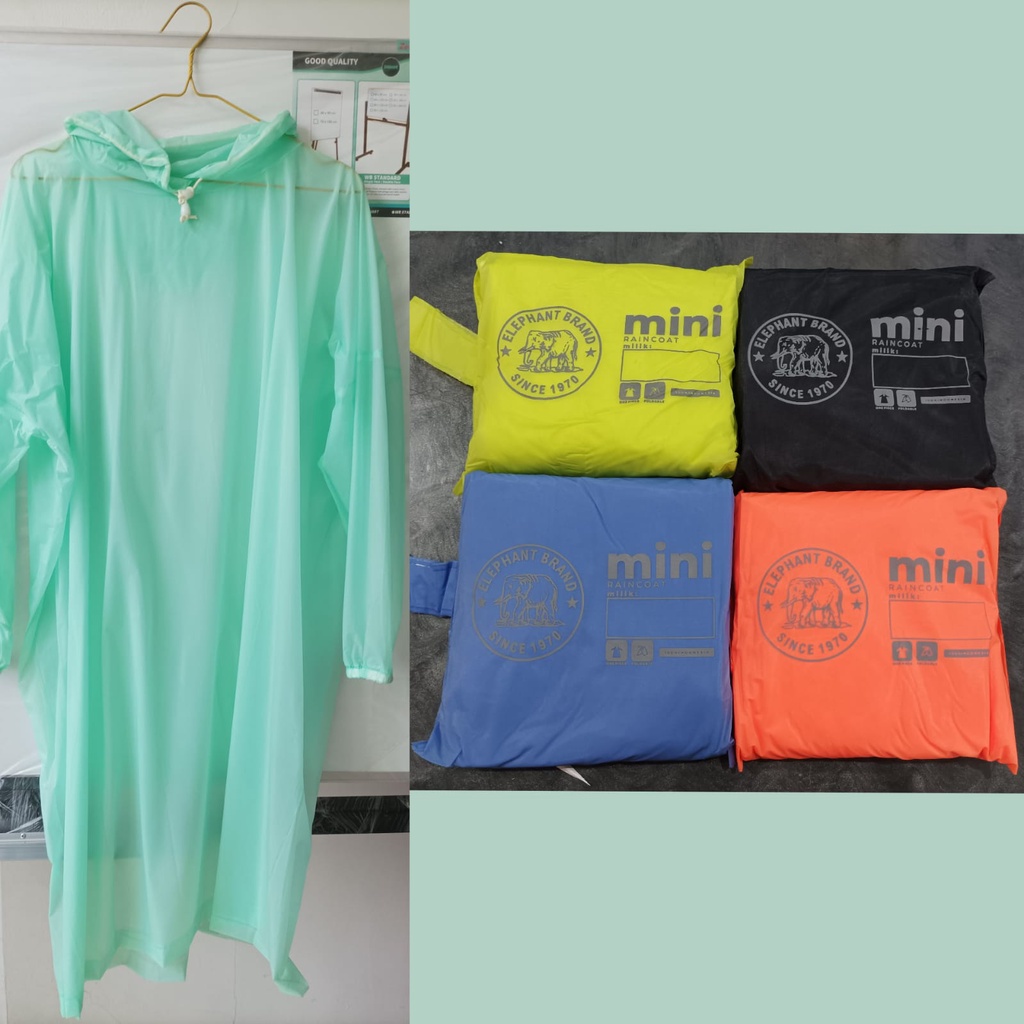 FELWINSHOP Jas Hujan Poncho Terusan Mini Gajah