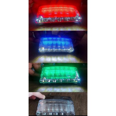Lampu LED mobil berbentuk kotak 24V (3 warna) merah hijau biru