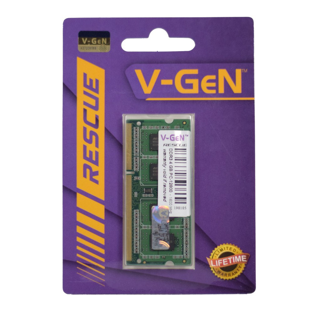 RAM LAPTOP V-GEN RESCUE 4GB DDR3 PC-12800 / 1600 SODIMM VGEN