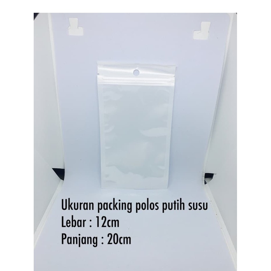 [RO ACC]  PACKING PLASTICK KLIP UNIVERSAL POLOS PUTIH SUSU UKURAN 12cm x 20cm