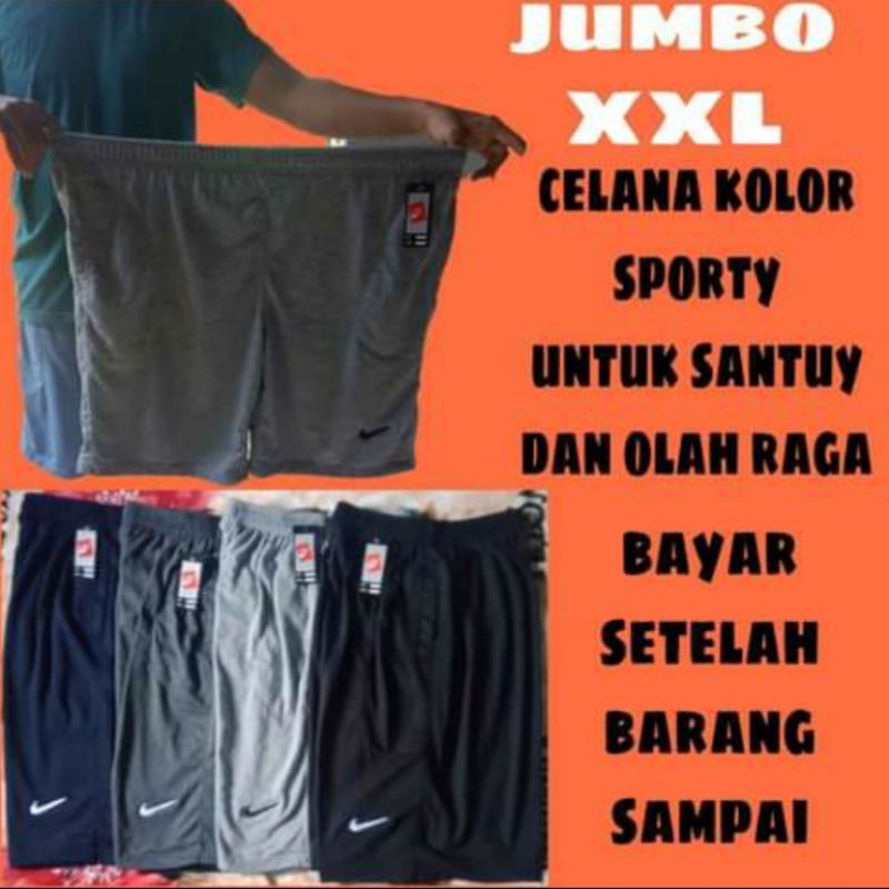 KOLOR JUMBO KOLOR SANTAI JUMBO KOLOR PENDEK PRIA WANITA BIGSIZE KOLOR BABY TERY JUMBO XXXL