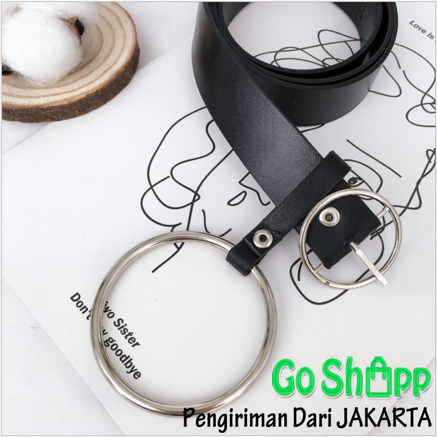 Tali Pinggang Ring Besar Kekinian - Ikat Pinggang Wanita Ring Belt - Gesper Wanita Import [IK02]