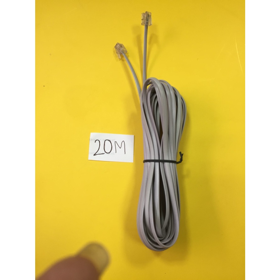 Kabel LINE Telpon 20 Meter + Jack RJ 11