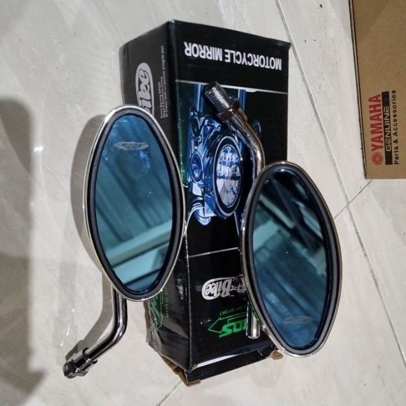 Spion oval replika daytona spion daytons-Kaca biru