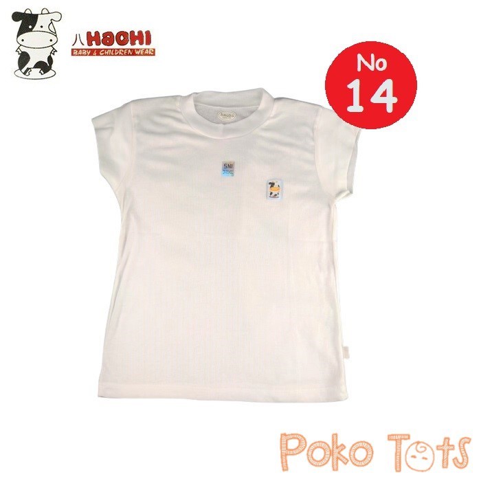 Hachi Kaos Oblong Putih Ukuran 14 Tangan Pendek Bayi dan Anak Polos