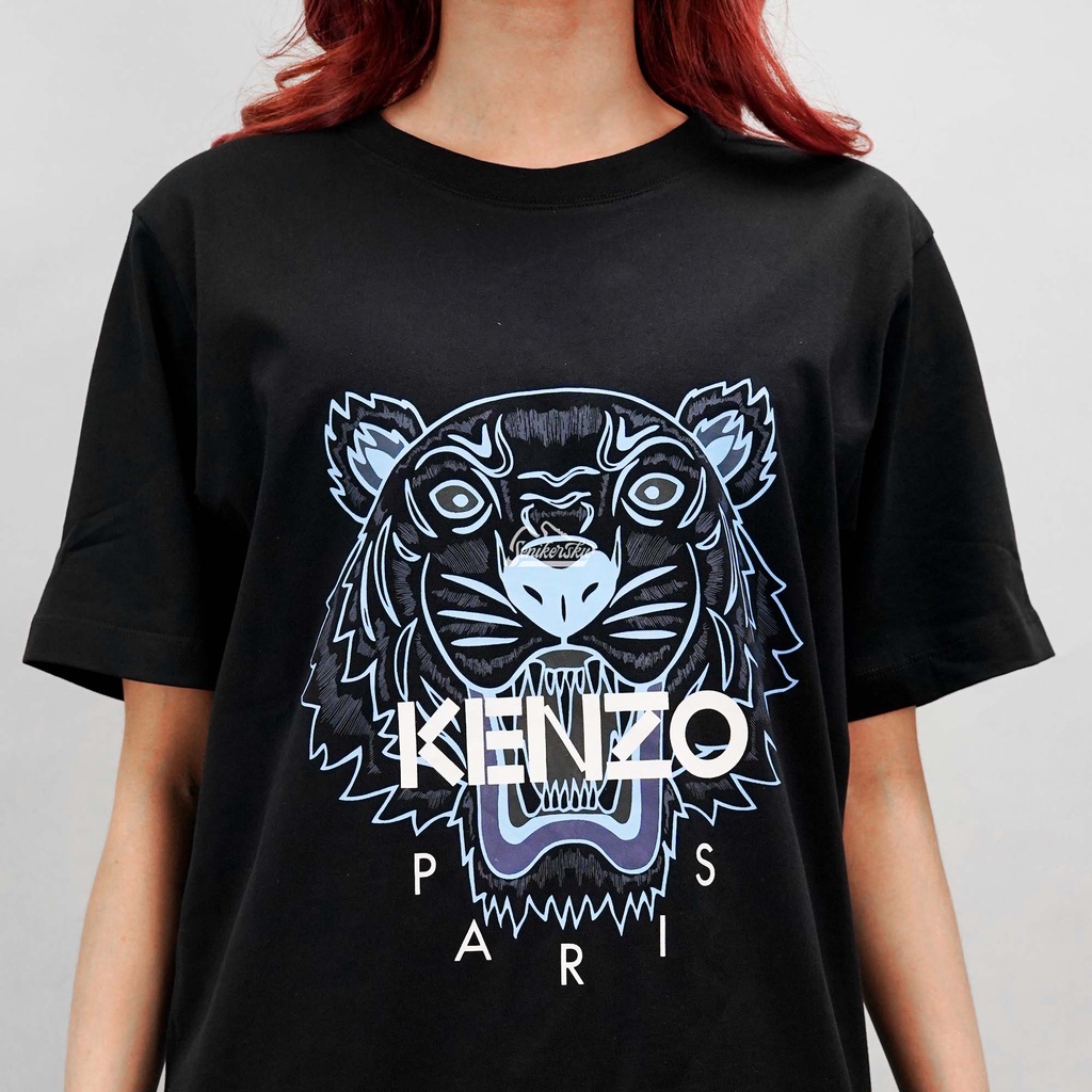 Kenzo Tiger Print Blue White Black Tee