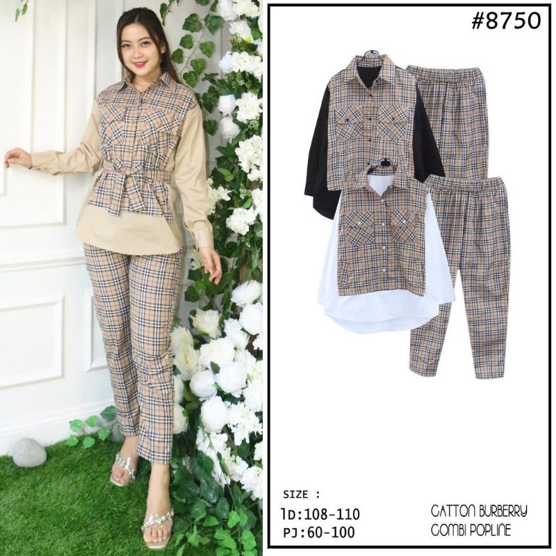 Set Cel Burberry 110 Import Premium Busui With Belt
