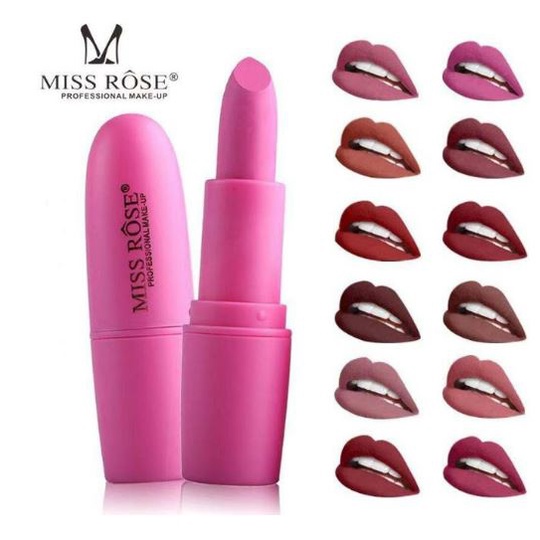 Miss Rose Tahan lama Matte Lipstik Kecantikan terang Pelembab Bibir Halus Tongkat LS 7301-026