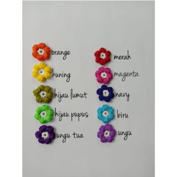 Aplikasi Bunga Rajut Puff