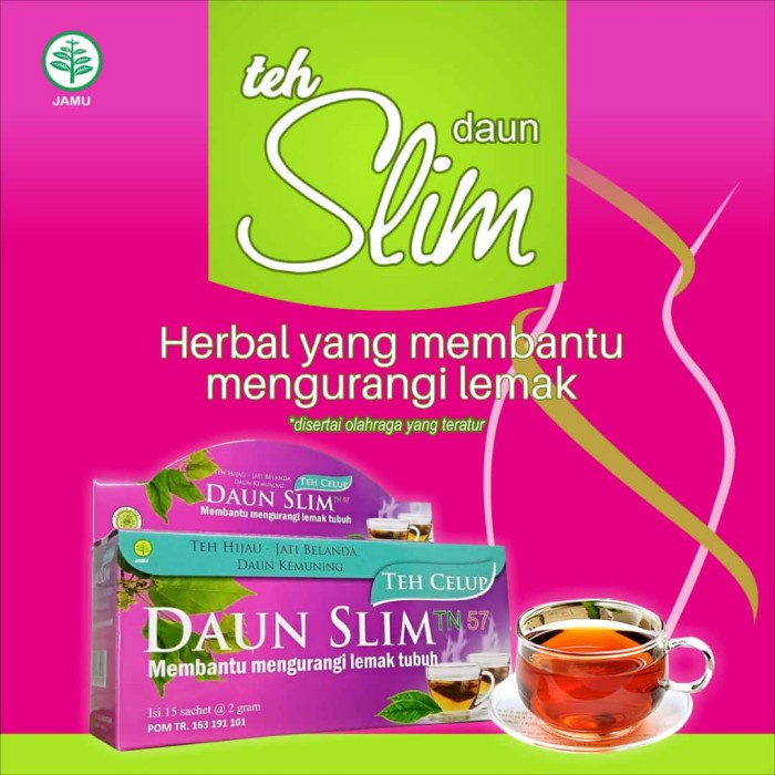 

Asli Teh Celup Daun Slim In syaa Allah Berkhasiat