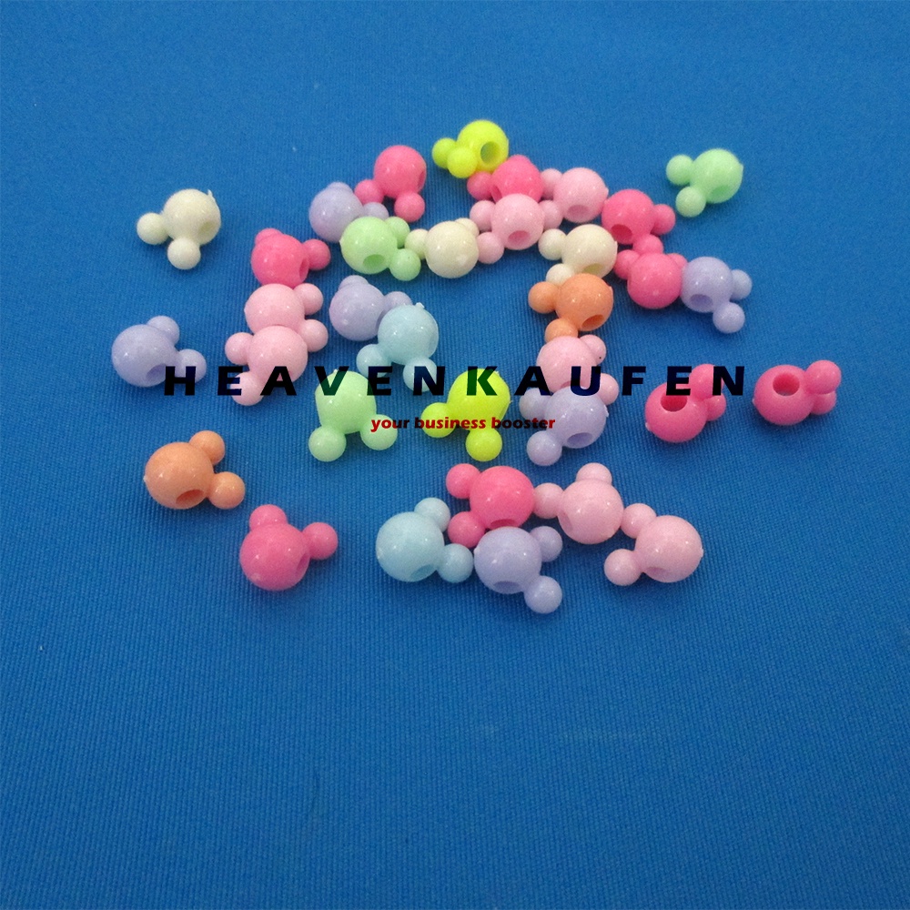 Manik Manik Beads Mouse Kecil 6 mm Diameter Lubang 2 mm Mix Warna Per Pack isi 50 Pcs