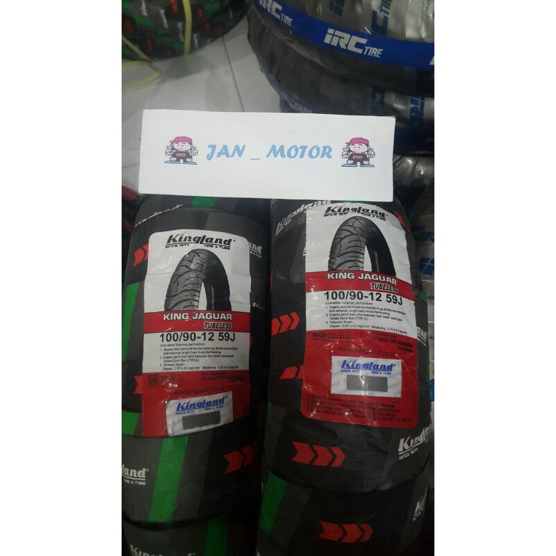BAN LUAR TUBELESS KINGLAND 100/90-12