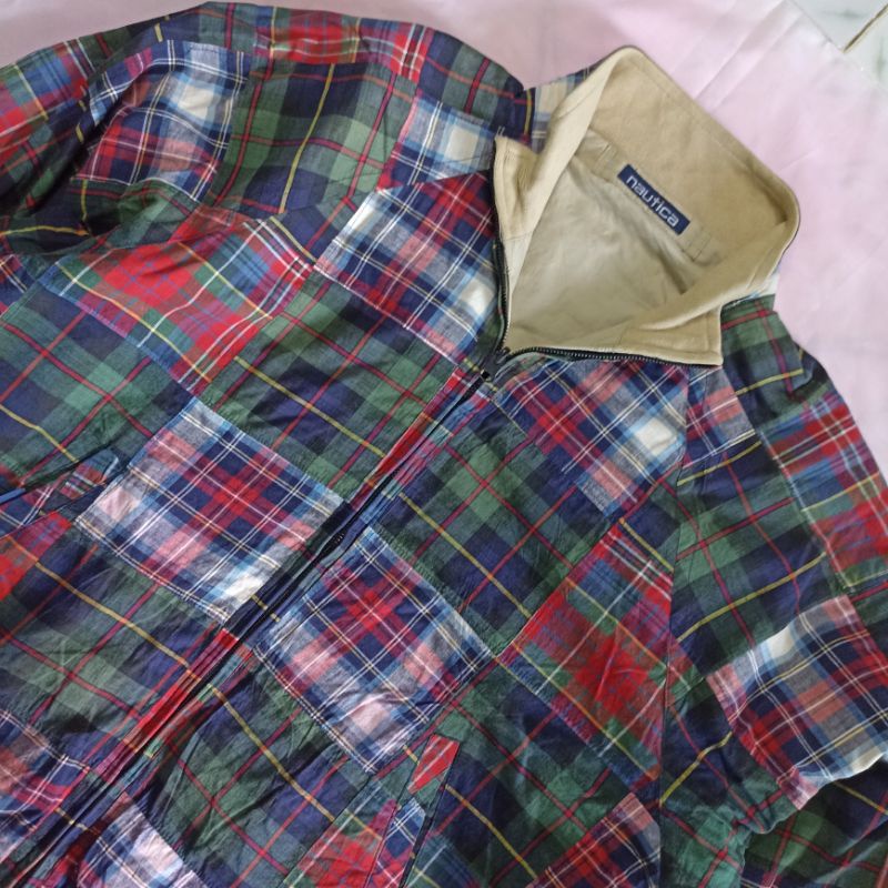 Flight Jaket Bolak balik tartan Nautica Size XL