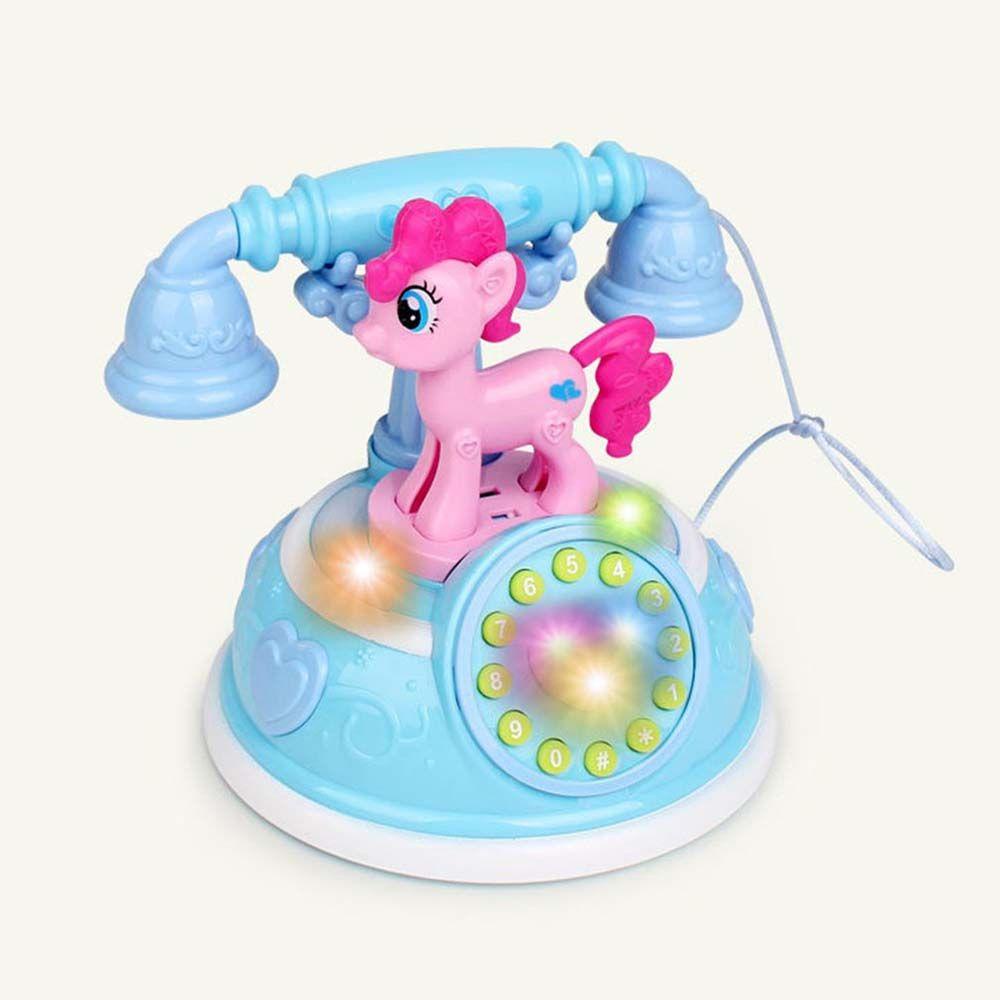 Quinton Pony Telepon Mainan Anak Hadiah Indah Pendidikan Dini Telepon Anak Mainan Musik Dengan Musik Suara Cahaya Simulasi Telepon Rumah