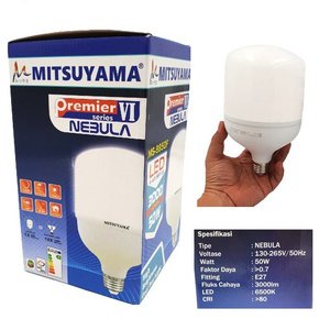 Lampu Bolam LED 50 Watt Mitsuyama Nebula MS-9850F Cahaya Putih SNI Original