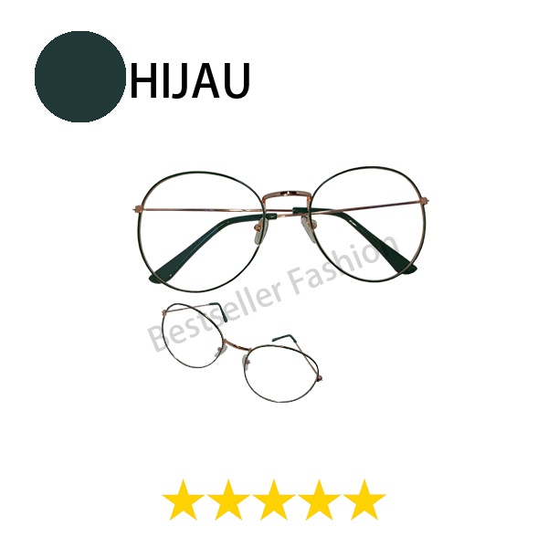 Kacamata anti radiasi blueray Pria dan Wanita bahan metal Kacamata Fashion Blueray Oval Besi Dewasa NO CASE
