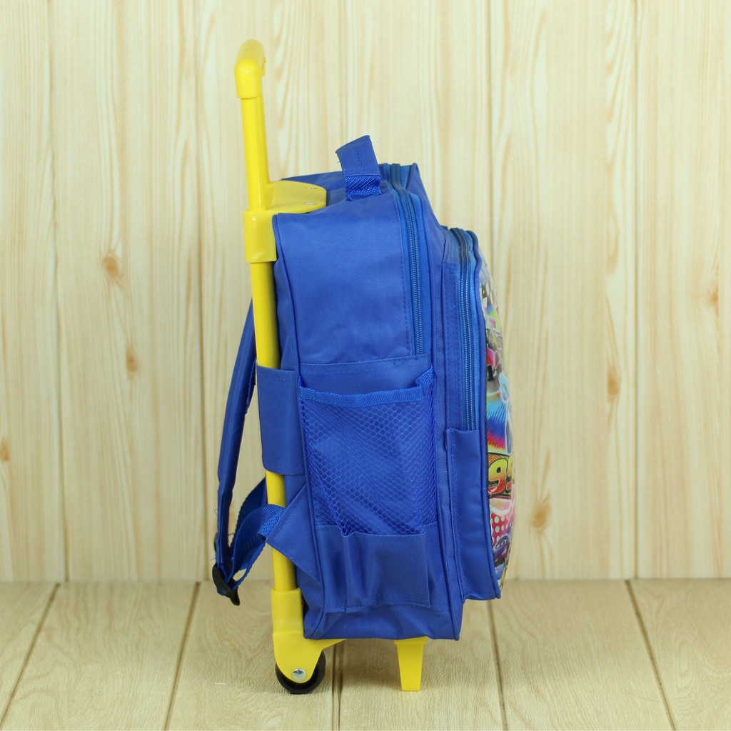 Tas Anak Anak Dorong Cars Biru Ransel Troli Laki Laki Lucu Trendy Kece Bahan Tebal Kuat Berkualitas