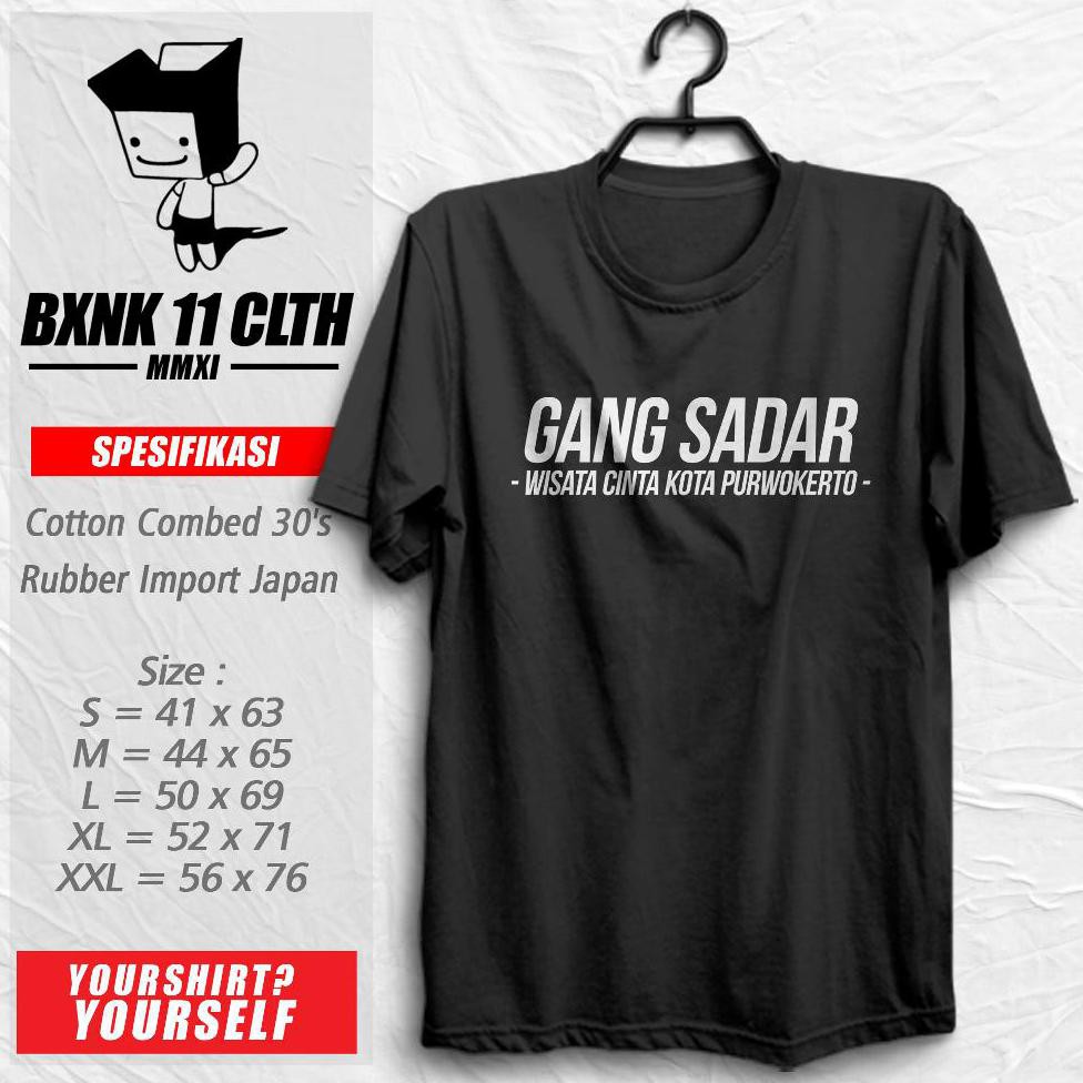 Kaos Wisata Cinta # 3 / Gang Sadar / Kota Purwokerto / Distro / Clothing / Unik / #Bxnk