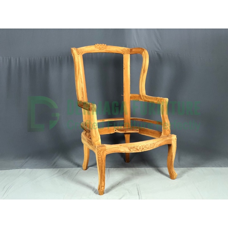 KURSI TAMU WING CANTIK MAHONI  SOFA KURSI PELAMINAN DEKORASI TERAS RUMAH MAKAN CAFE VILA HOTEL DERMA