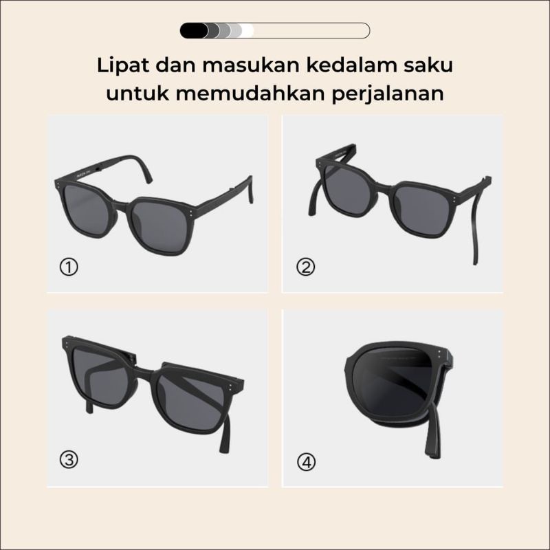 Hokkiterus21⭐⭐⭐⭐⭐ SUNGLASSES DOMPET kacamata lipat kacamata hitam anti uv kacamata fashion unisex  kacamata uv400 K027