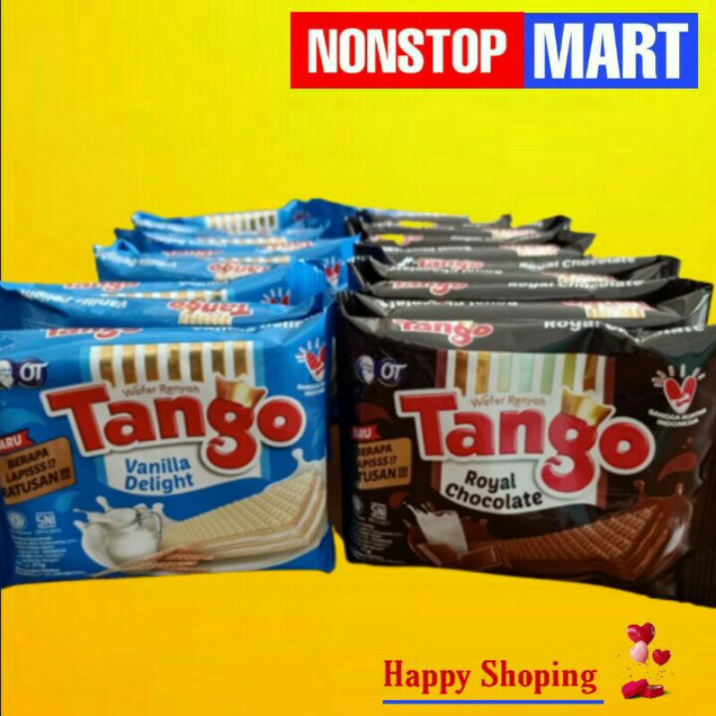 

TANGO Wafer coklat/vanilla renceng isi 10 pcs