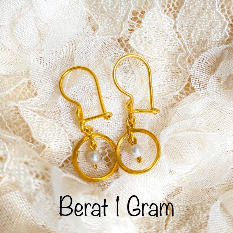Anting Emas Muda Desi Mutiara Putih 1 Gram