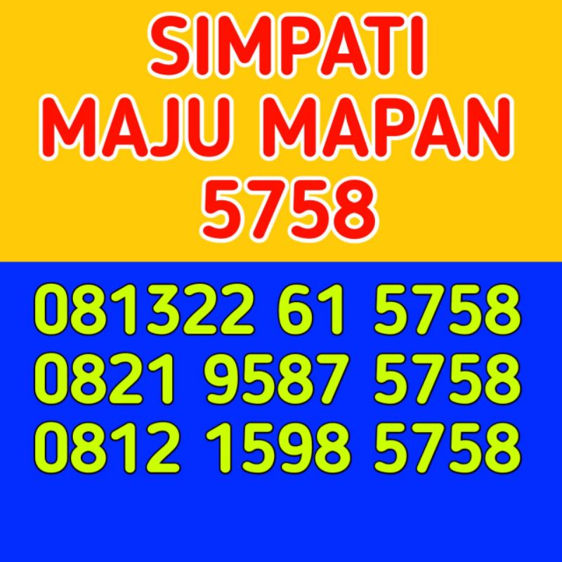 nomer cantik simpati 5758 maju mapan istimewa Telkomsel