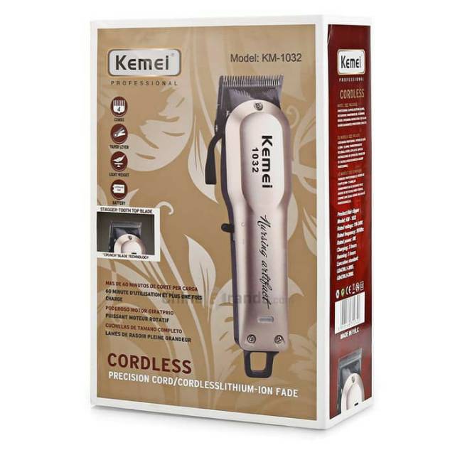 KEMEI KM-2600 KM 1032 1031 1986 809 Adjustable Cordless Hair - OLB3366 seperti magic clip senior