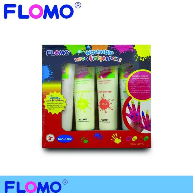 

Mainan Edukasi Anak Flomo Neon Washable Finger Paint Mewarnai Melukis