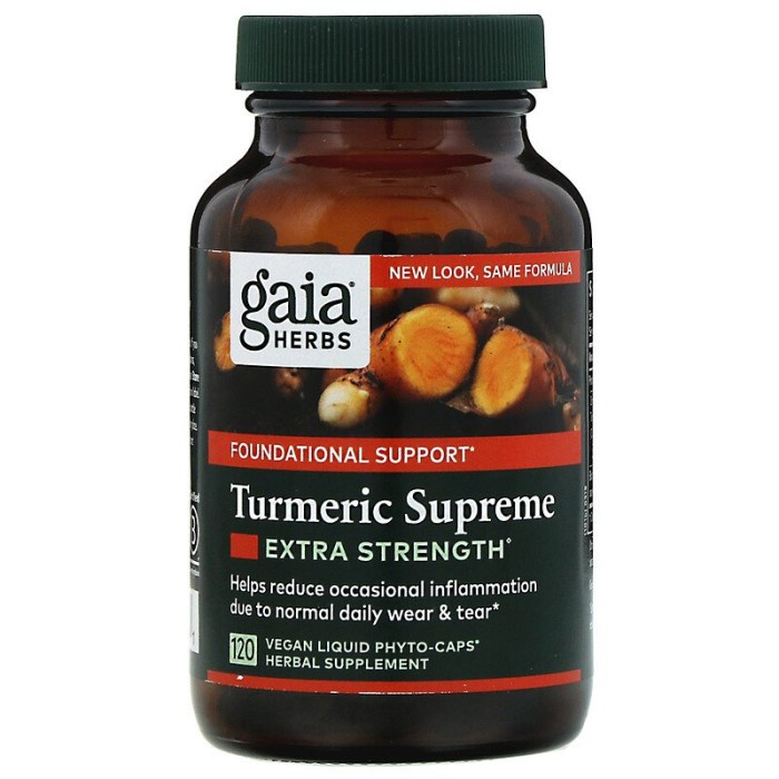 120 Caps Gaia Herbs Turmeric Supreme Extra Strength Curcumin - Nordic