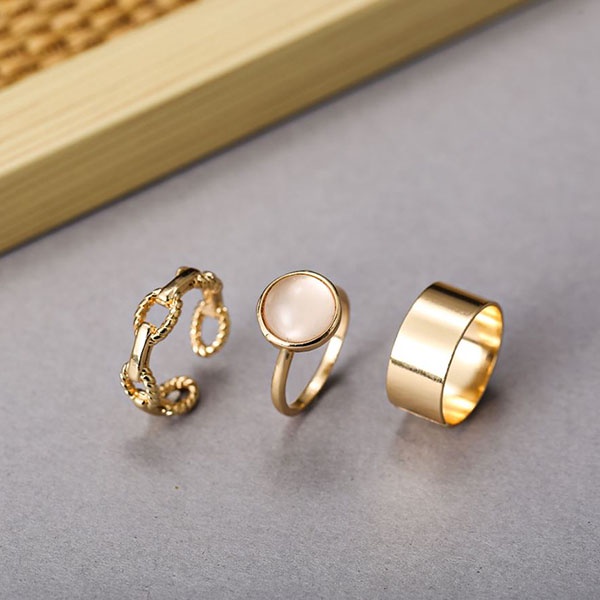 cincin set 3pcs simple retro set rings jci077 (1H4)