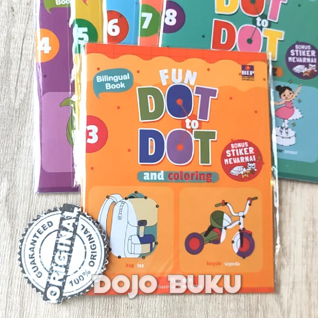 Buku Seri Fun Dot To Dot &amp; Coloring - Bonus Stiker Mewarnai BIP