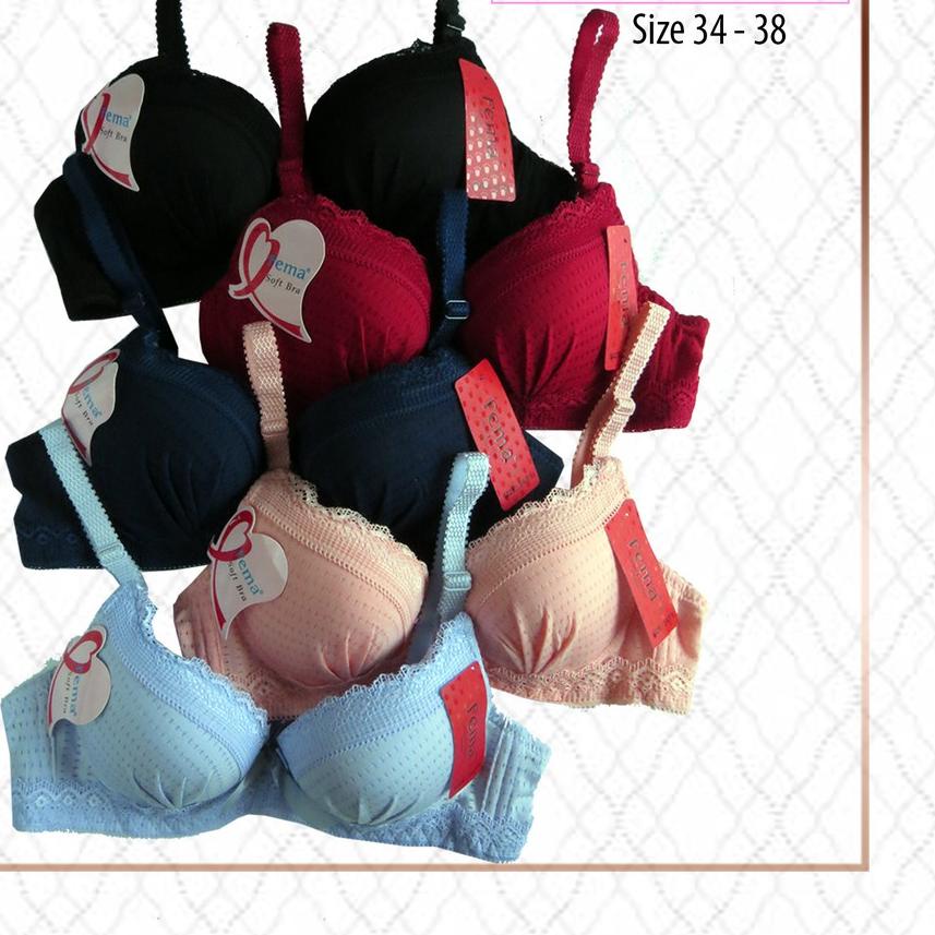 GRATIS ONGKIR✅ECER BH BRA FEMA TANPA KAWAT 869/1866 KAWAT RENDA BUSA TEBAL CUP A kecil IMPORT|RA7