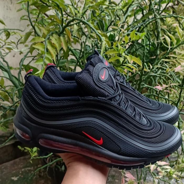 Sepatu Nike Air Max 97 Black Red Premium Quality - Bred 44