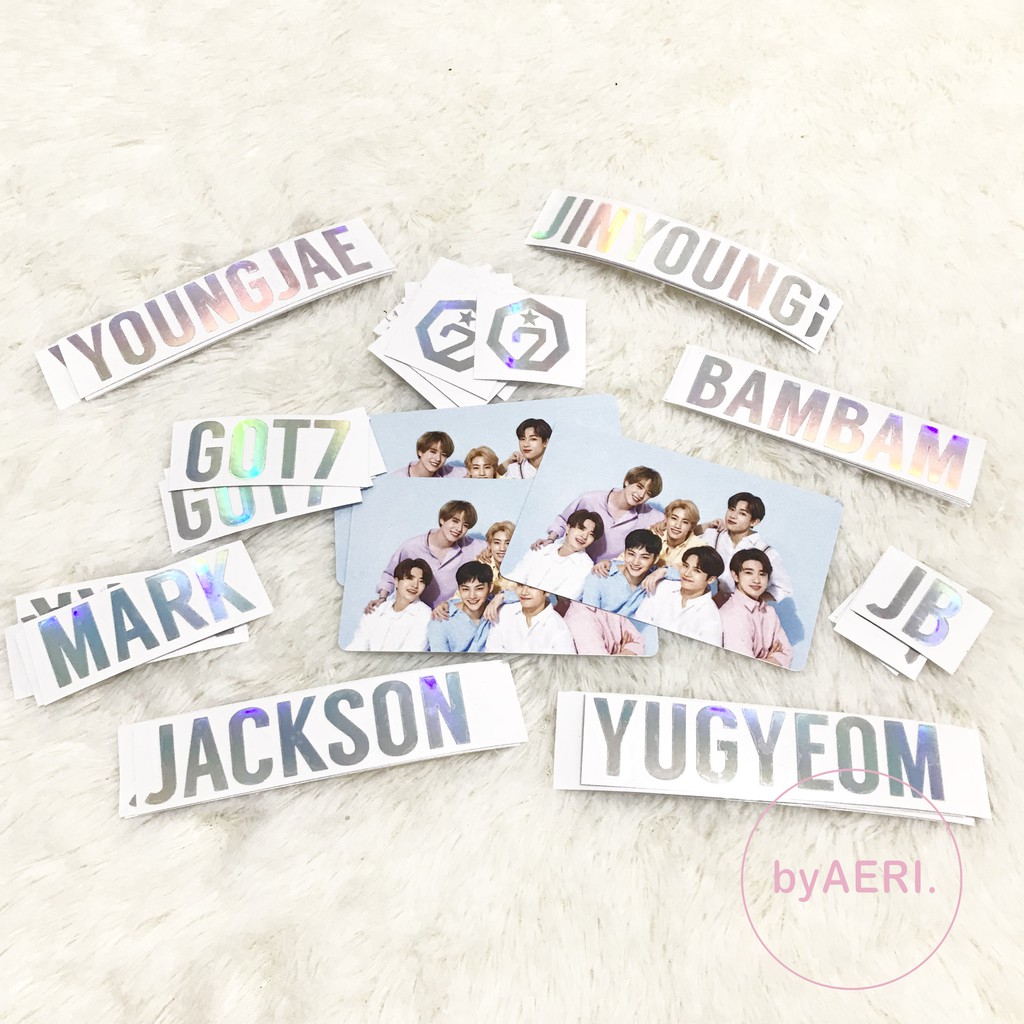 GOT7 HOLOGRAM STICKER (NAME, LOGO, HANGUL, dll) KPOP HOLOGRAM CUTTING STICKER