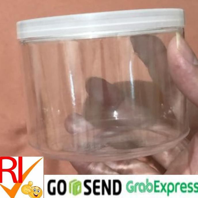 100 Toples Fox 250mL Botol Plastik Jar PET 350mL Pot Cup 250/350 mL - Natural Bening