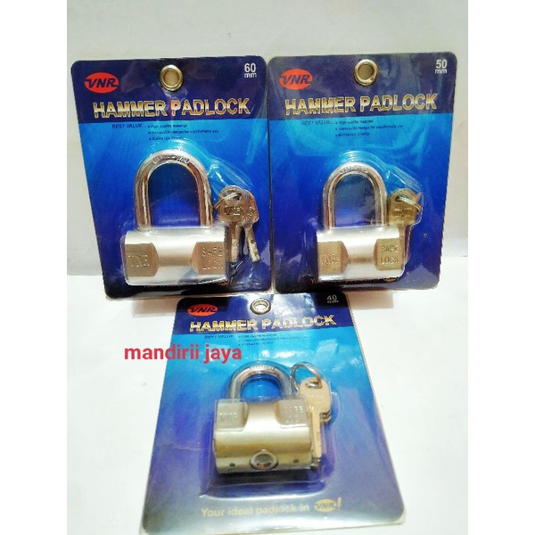 Gembok Hammer Padlock/kunci gembok/padlock