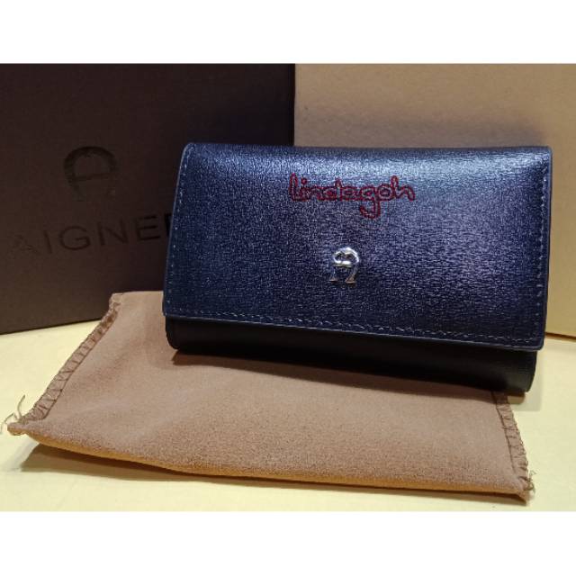 Dompet aigner gantungan kunci kulit kualitas super premium pria wanita