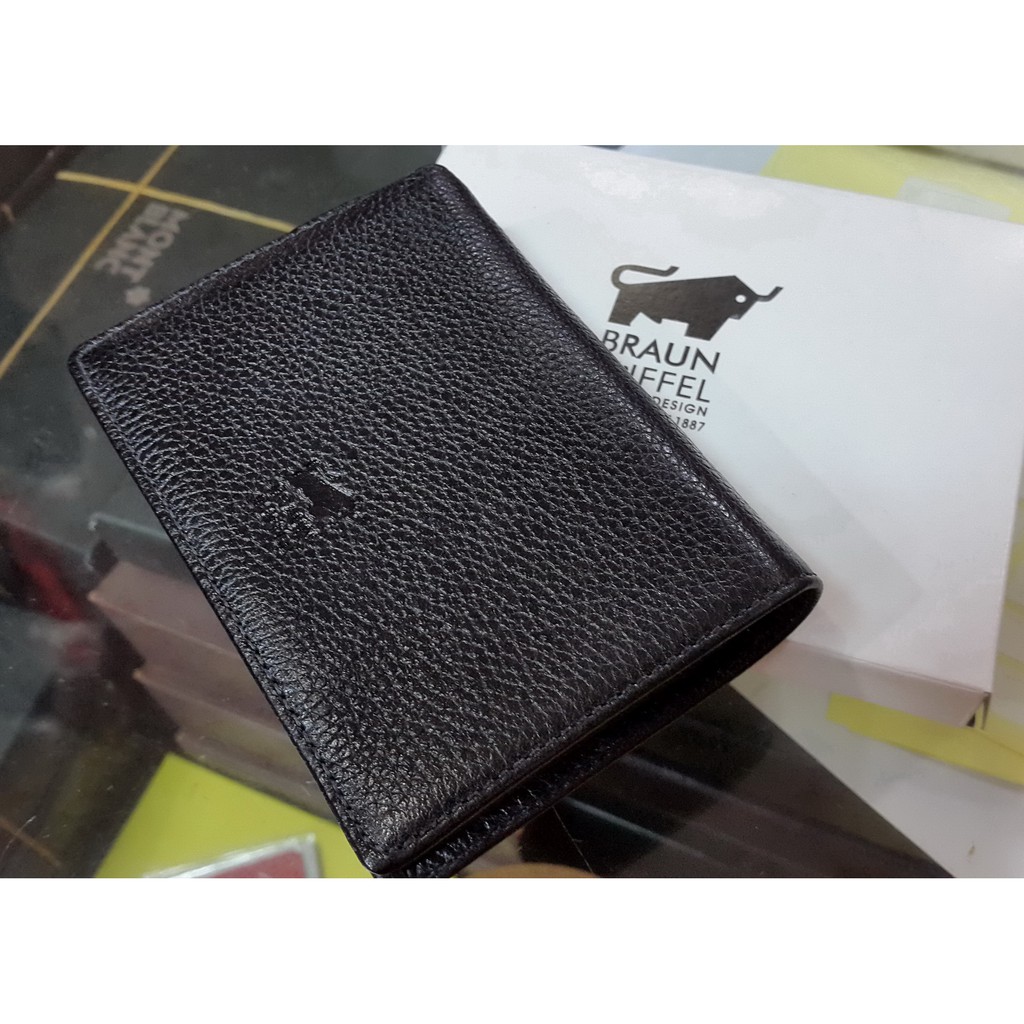 CARD HOLDER DOMPET KARTU KULIT BB 677 dengan Slot Uang Kertas - Hitam