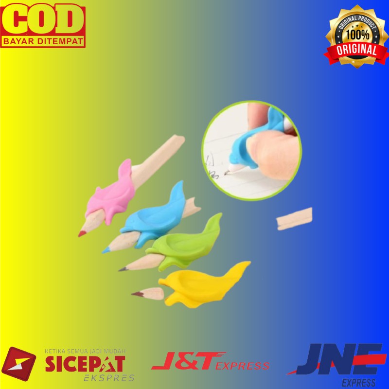 

ŠMO\ Dolphin Pencil Helper Pencil Holder Pencil Grip Silicone Rubber Pensil - Ungu WQ Š