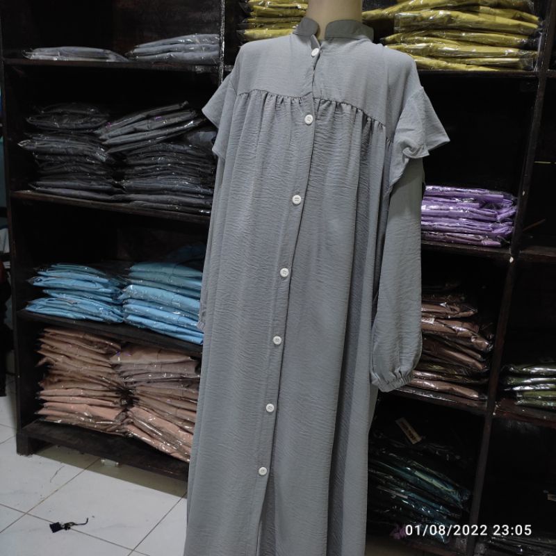 Gamis Polos Anak Murah Crinkle Uragiri 6-12 Tahun