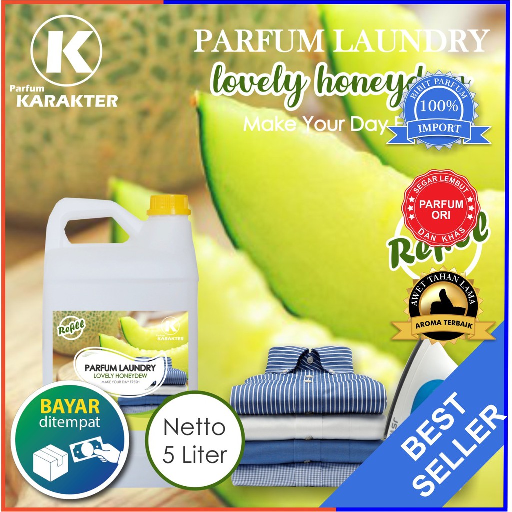 Bisa COD |Termurah | Parfum Laundry aroma Lovely Honeydew  Bibit Parfum Import Wangi &amp; Tahan Lama  Uk 5 L