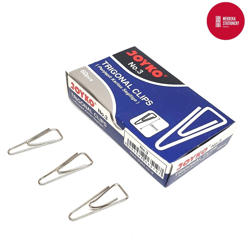 

(ISI 60)Trigonal Clip/Paper Clip/Clips/PaperClip/PaperClips/Klip Penjepit Kertas Joyko No.3 25mm