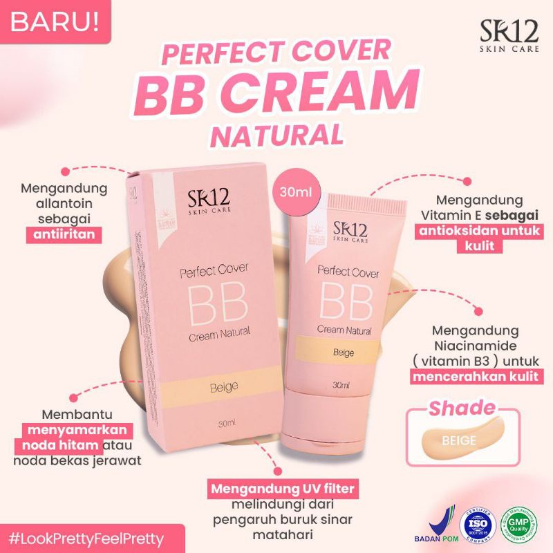 PERFECT COVER BB CREAM NATURAL BEIGE SR12 / ALAS BEDAK SR12 / FOUNDATION SR12