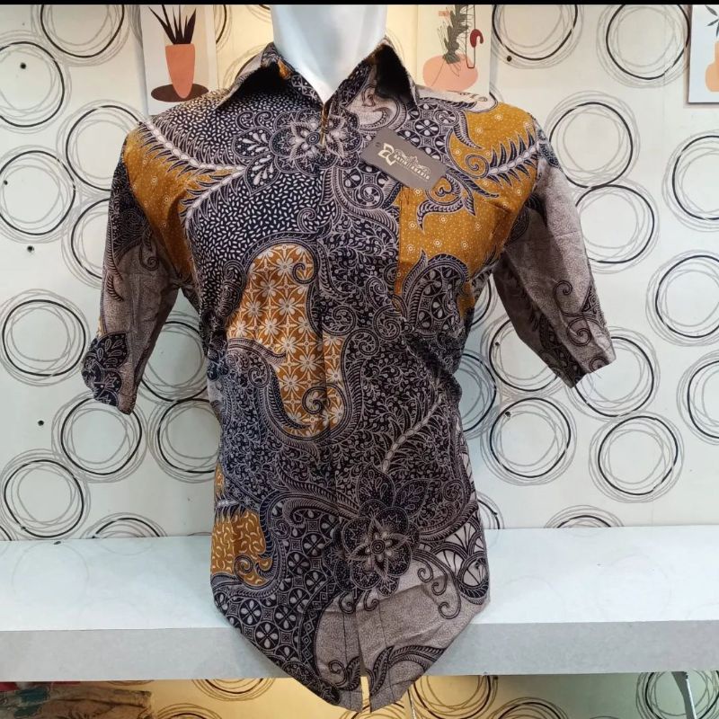 KEMEJA BATIK LENGAN PENDEK PANJANG KATUN FULL M L XL XXL GOSEND COD PENGIRIM BANDUNG MODEL TERKINI M L XL XXL