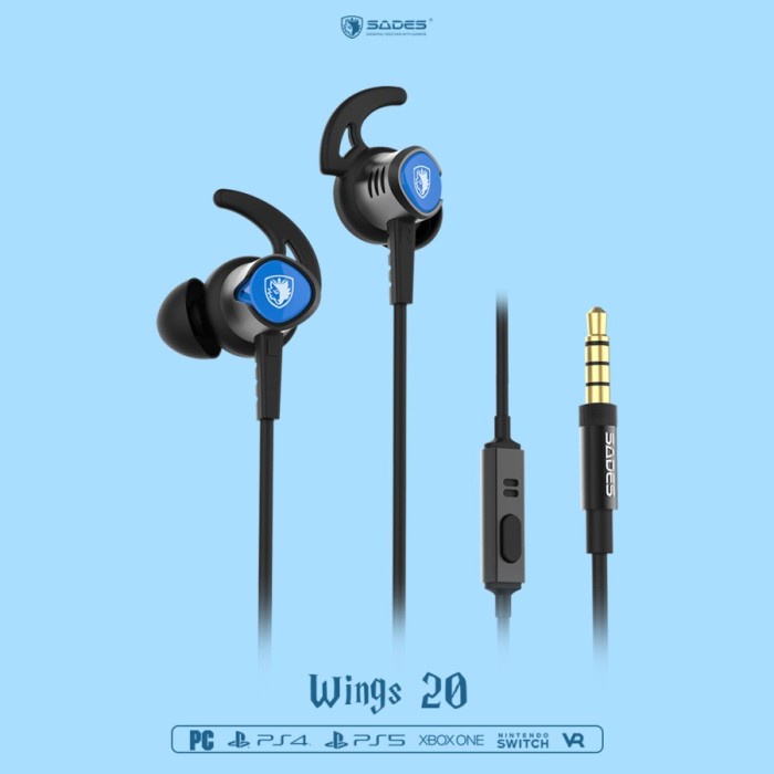 Earphone Gaming Sades Wings20 In-ear 3.5mm Headset Wings 20