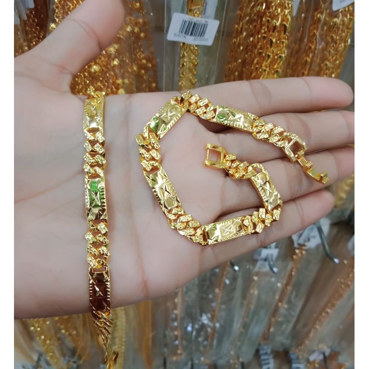 GELANG TANGAN PLAT DEWASA/GELANG PLAT YAXIYA 24K