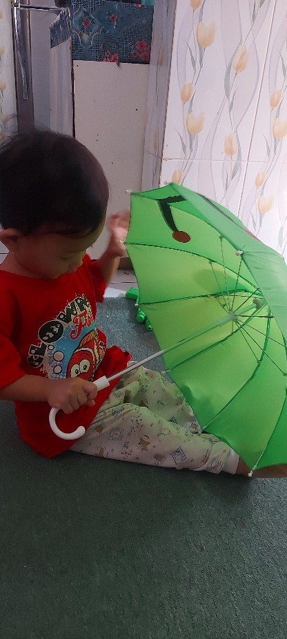 Payung Anak Karakter Kucing/ Payung Mainan/ Payung Motif Animal Kuping Kecil