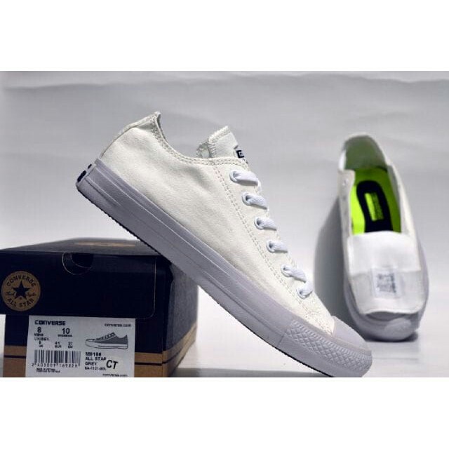 Sepatu Full White/putih polos lunarlon converse low murah