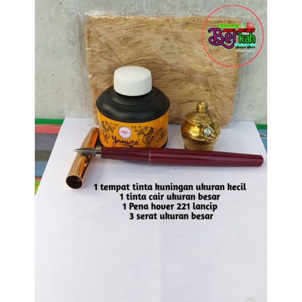 

satu set paket hemat peralatan menulis lengkap Pena kayu pena tutul pena celup bak tinta tinta yamura aras mata pena tinta cocol lafadz qalam